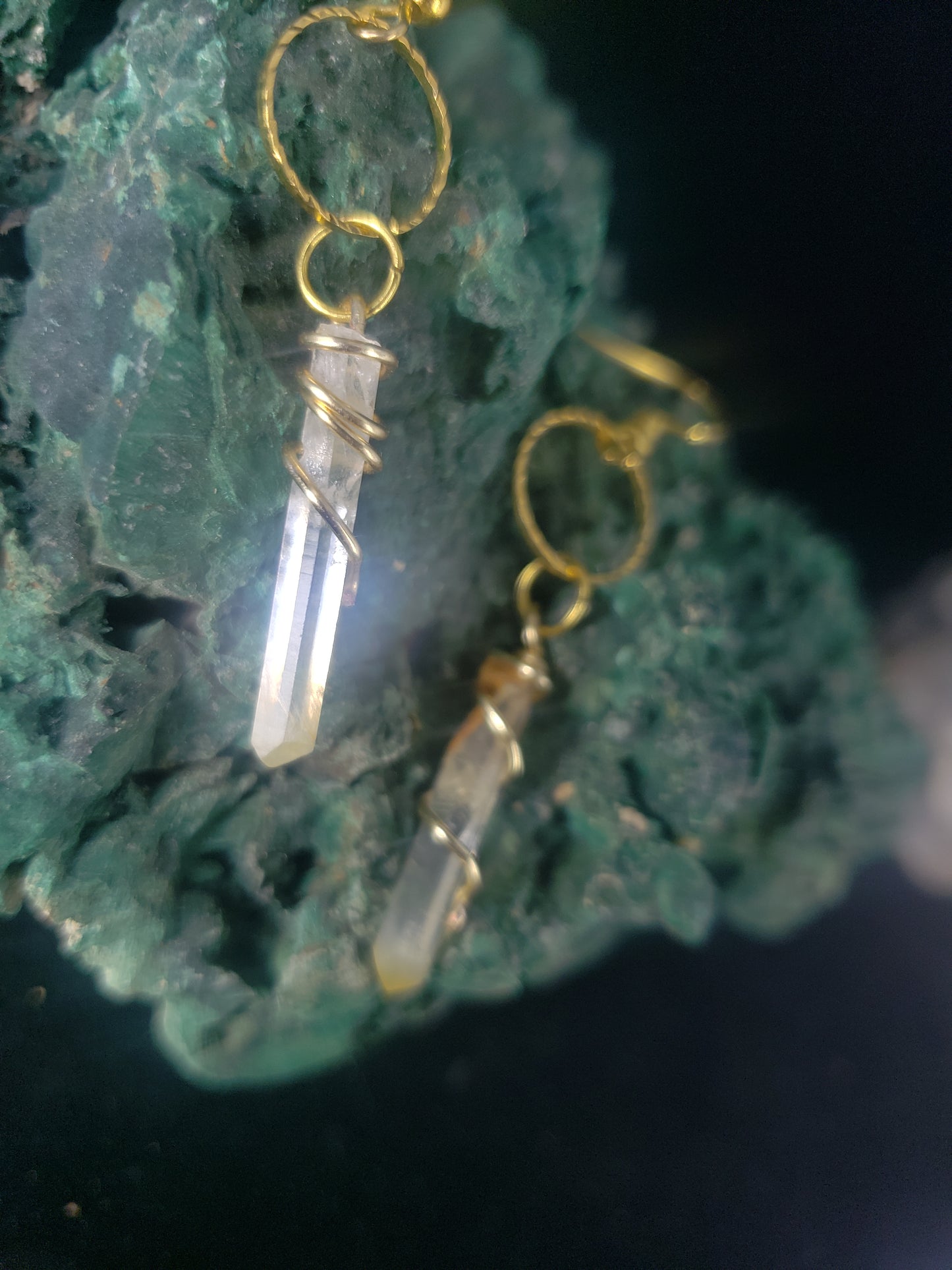 Mango Quarts Hoop Earings