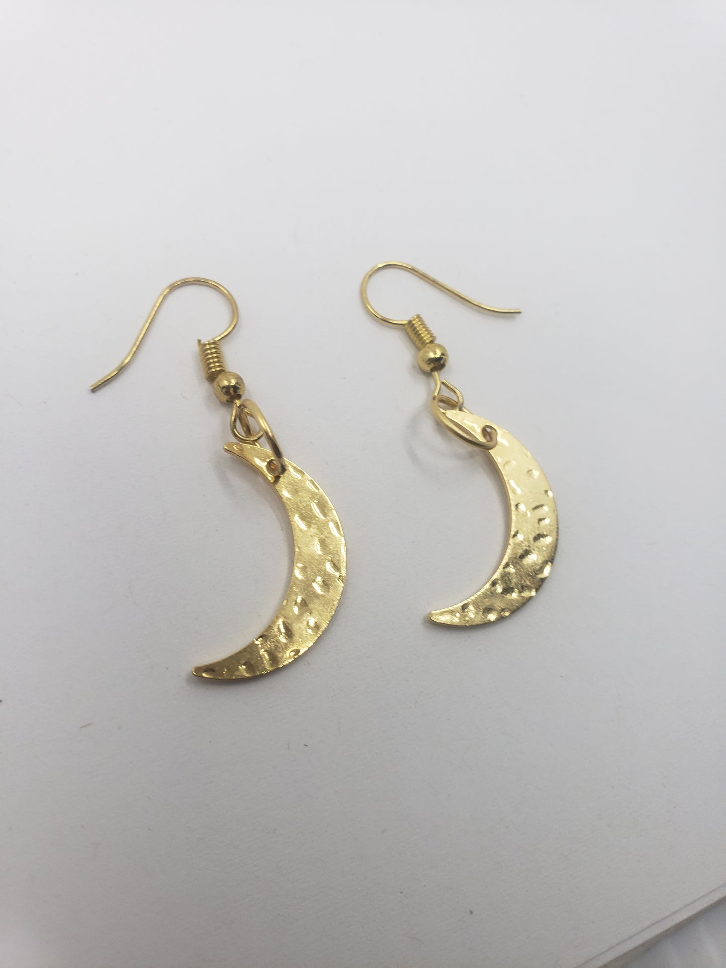 Brass Moon Charm Earings