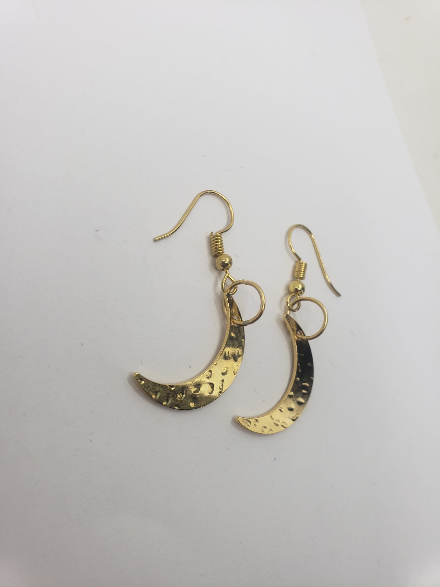 Brass Moon Charm Earings