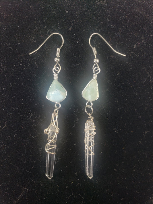 Lumerian Quarts Point Dangle Earings