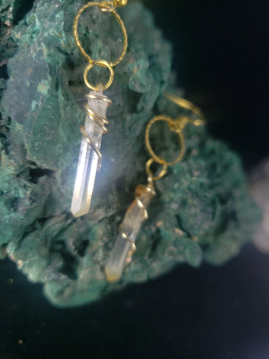 Mango Quarts Hoop Earings